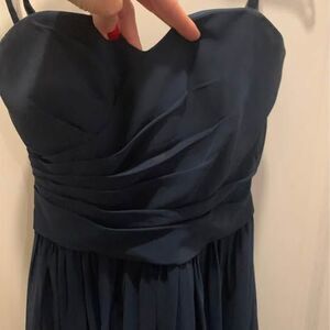 Impression Navy Chiffon Strapless Bridesmaid Dress - UNALTERED